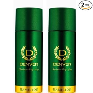 DENVER Hamilton Deo - 165ML Each (Pack of 2) | Long Lasting Deodorant Body Spray for Men